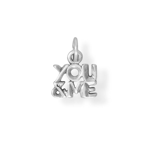 Authentic 925 Sterling Silver "YOU & ME" Women's Charm for Bracelet or Necklace