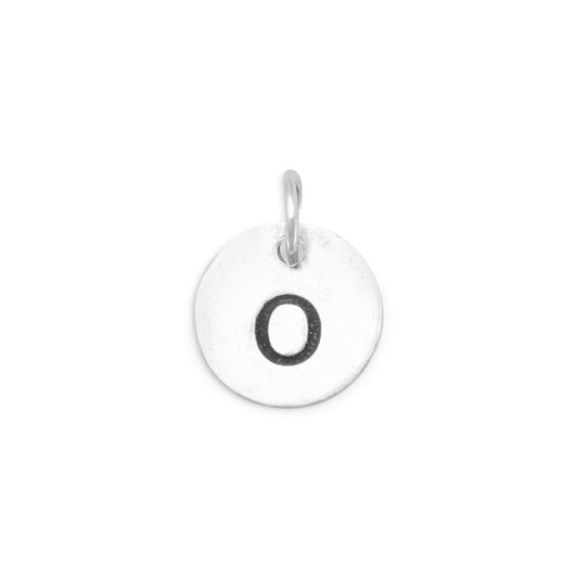 Authentic 925 Sterling Silver Oxidized Initial O Women's Charm for Bracelet or Necklace