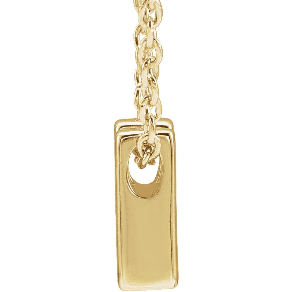 Genuine 14K Yellow Gold 0.31" Initial Letter H Pendant Slide Adjustable 16-18" Necklace