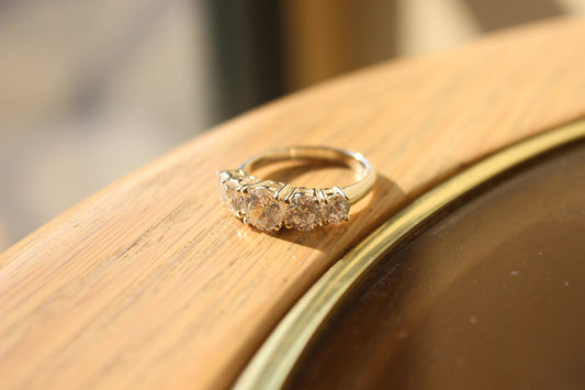 Rhodium 925 Sterling Silver Ring with AAA Grade CZ  in Clear