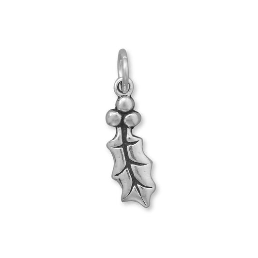 Sterling Silver Holly Leaf Charm