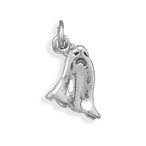 Sterling Silver Oxidized Ghost Charm