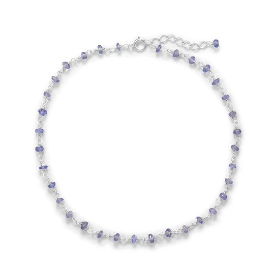 Sterling Silver Lavender Tanzanite Anklet