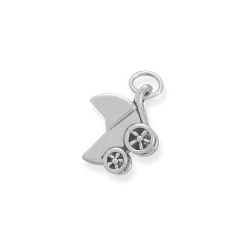 Sterling Silver Small Baby Carriage Charm