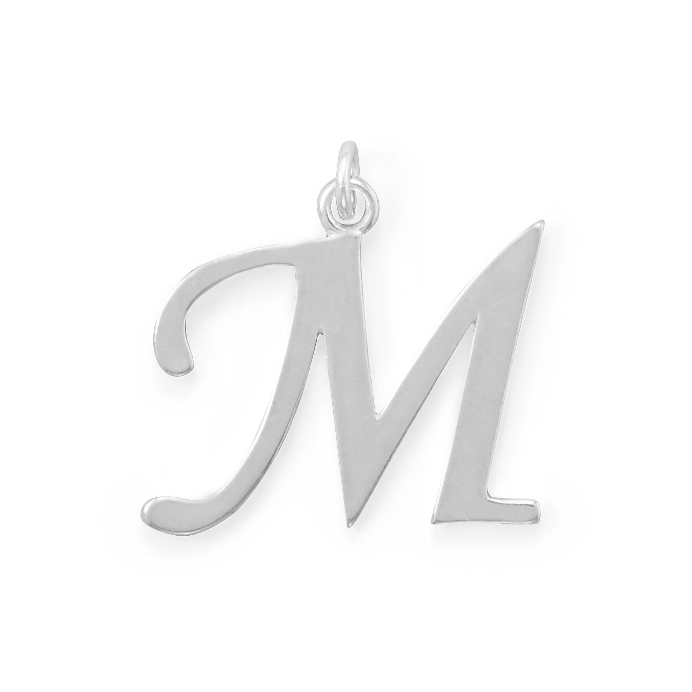 Sterling Silver Initial Letter M Pendant