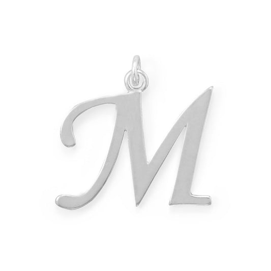 Sterling Silver Initial Letter M Pendant