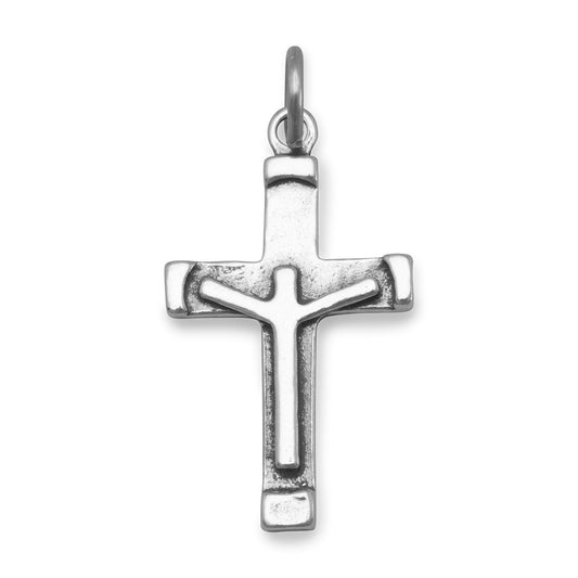 Authentic 925 Sterling Silver Crucifix Women's Charm for Bracelet or Necklace