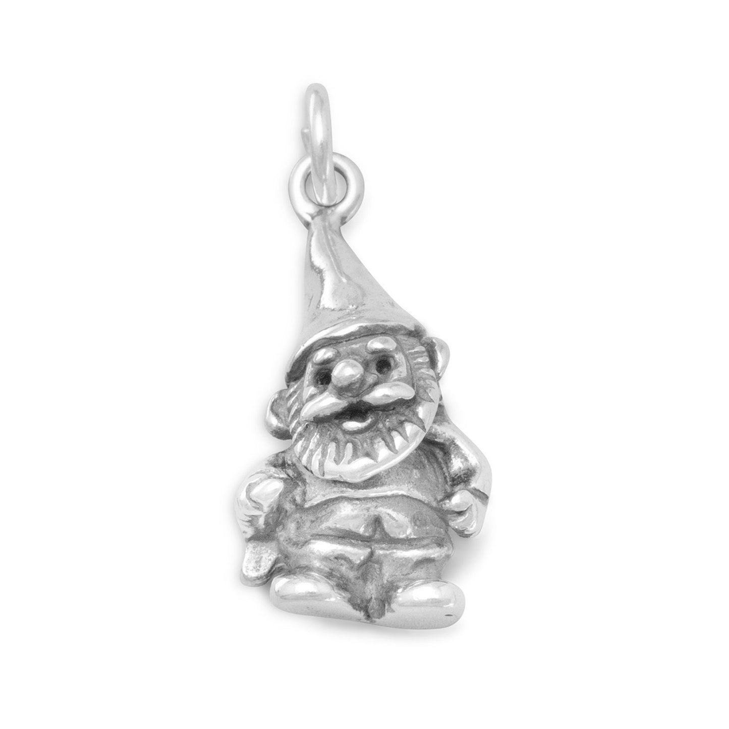 Authentic 925 Sterling Silver Garden Gnome Women's Charm for Bracelet or Necklace