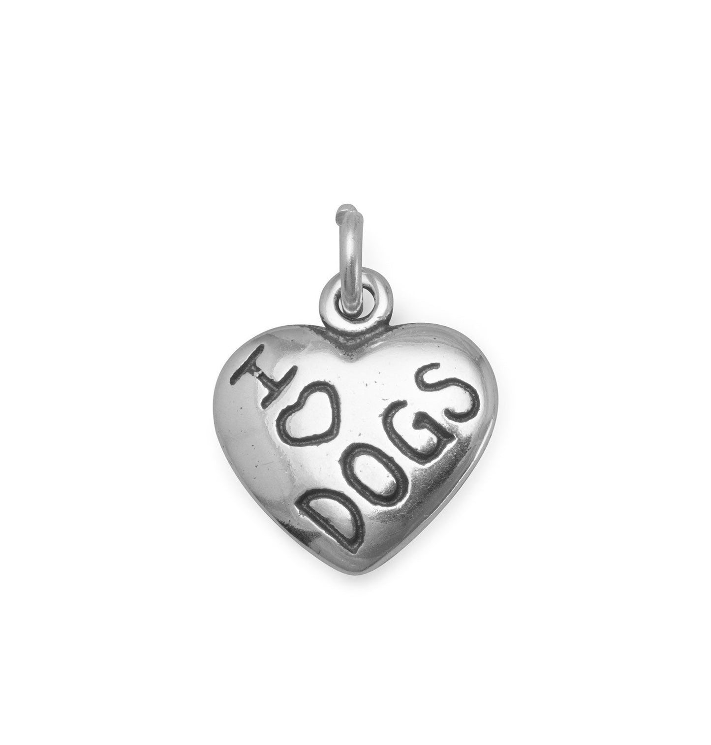 Authentic 925 Sterling Silver I Love Dogs Women's Charm for Bracelet or Necklace