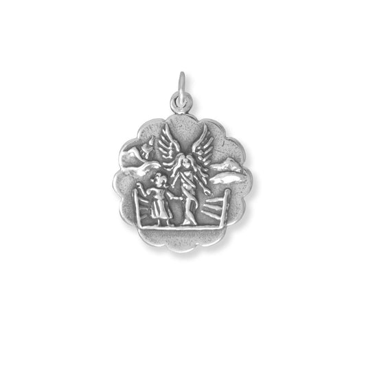 Authentic 925 Sterling Silver Guardian Angel Women's Charm for Bracelet or Necklace