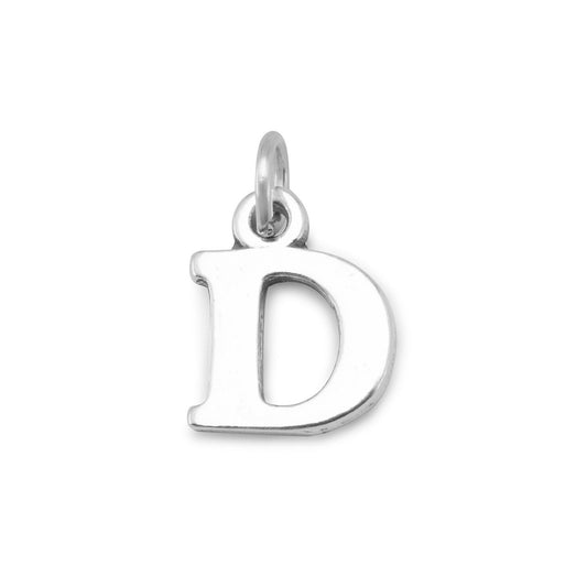 Authentic 925 Sterling Silver Oxidized Block Letter D Women's Charm for Bracelet or Necklace