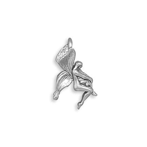 Authentic 925 Sterling Silver Small Fairy Slide Women's Charm for Bracelet or Necklace