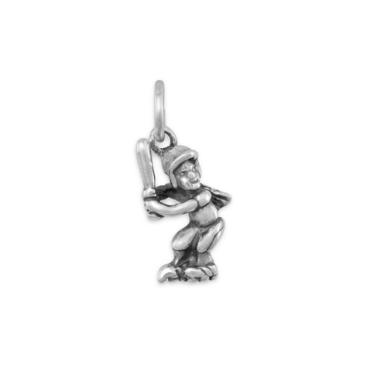 Authentic 925 Sterling Silver Girl Softball Player Women's Charm for Bracelet or Necklace