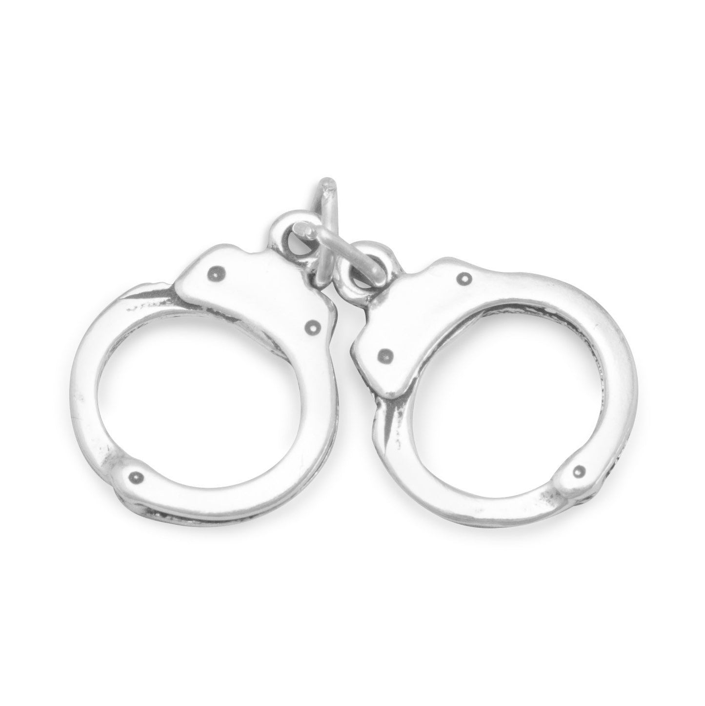 Authentic 925 Sterling Silver Pair of Handcuffs Women's Charm for Bracelet or Necklace