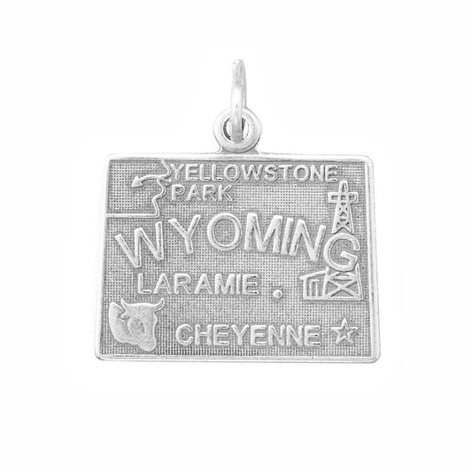 Authentic 925 Sterling Silver Wyoming State Women's Charm for Bracelet or Necklace