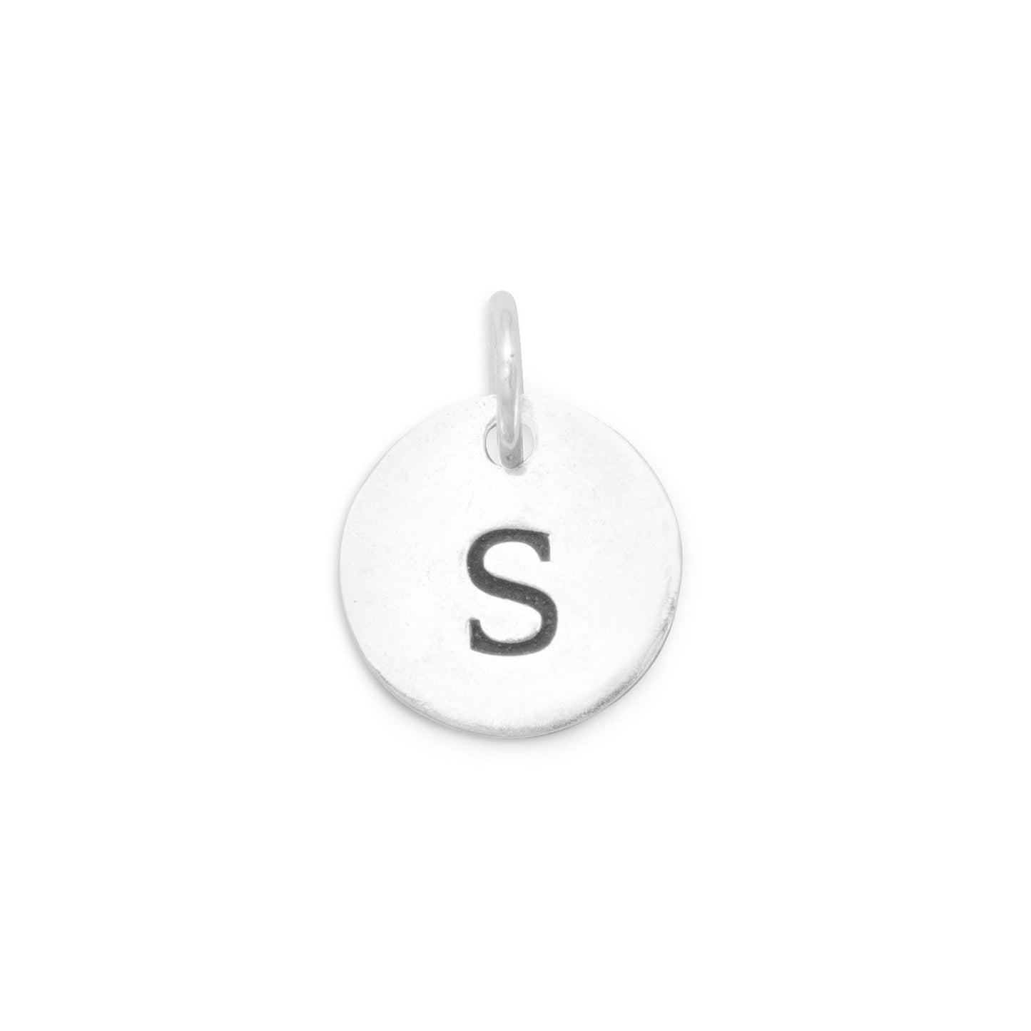 Authentic 925 Sterling Silver Oxidized Initial S Women's Charm for Bracelet or Necklace