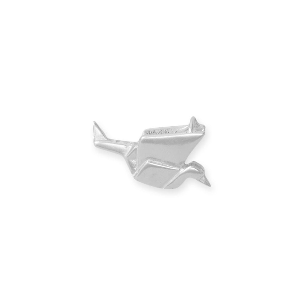 Authentic 925 Sterling Silver 3D Origami Paper Crane Slide Women's Charm for Bracelet or Necklace