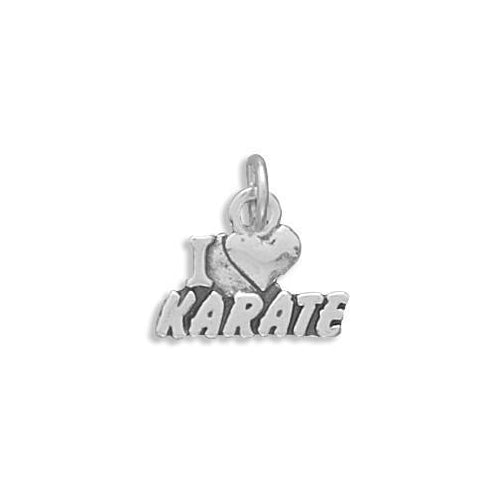 Sterling Silver I Love Karate Charm