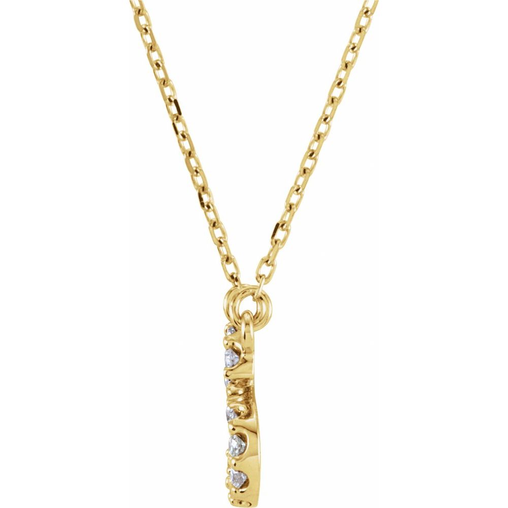 Unisex 14K Yellow Gold 1/6 CTW White Diamond Natural Diamond Initial D Pendant Necklace