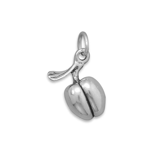 Sterling Silver Oxidized Peach Charm