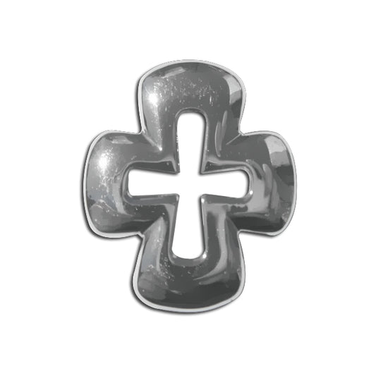 Sterling Silver Short Open Slider Cross Pendant Charm