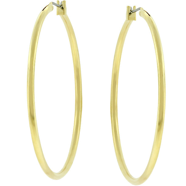 Goldtone 45mm Round Hoop Earrings