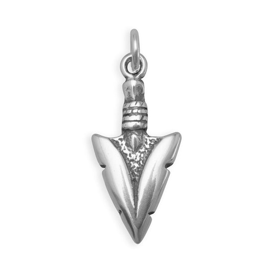 Authentic 925 Sterling Silver Oxidized Arrowhead Women's Charm for Bracelet or Necklace