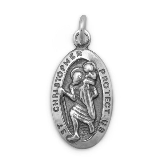 Authentic 925 Sterling Silver Small Saint Christopher Women's Charm for Charm Bracelet or Necklace