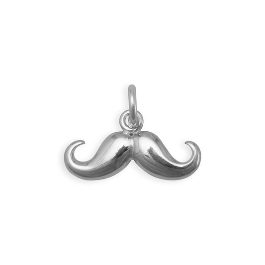 Authentic 925 Sterling Silver Polished Mustache Women's Charm for Bracelet or Necklace