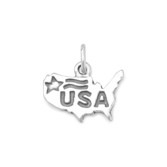 Authentic 925 Sterling Silver U.S.A. Women's Charm for Charm Bracelet or Necklace