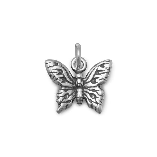 Authentic 925 Sterling Silver Oxidized Butterfly Women's Charm for Bracelet or Necklace