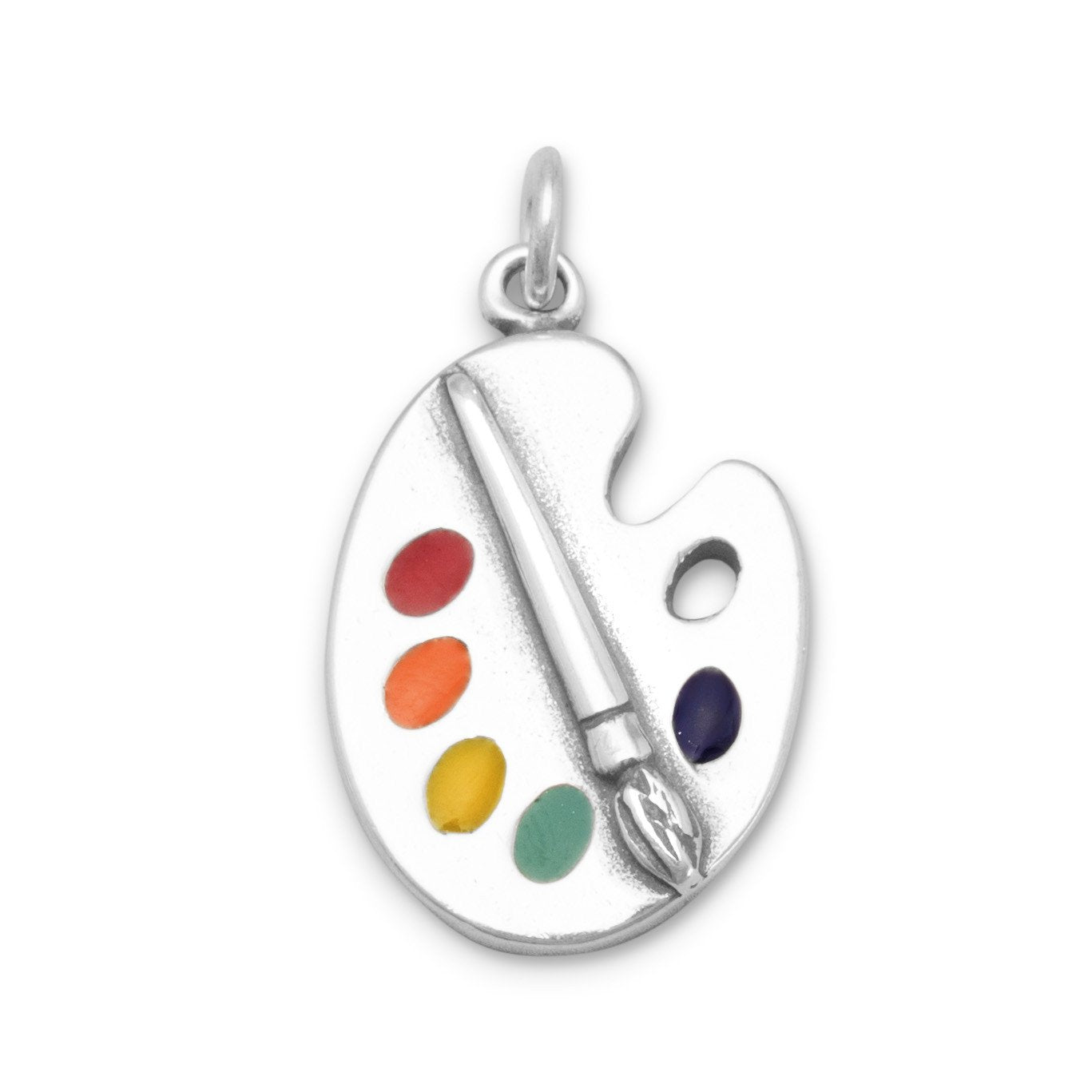 Authentic 925 Sterling Silver Painter Palette with Enamel Colors Bracelet Charm