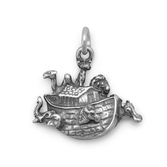 Authentic 925 Sterling Silver Small Noah's Ark Women's Charm for Charm Bracelet or Necklace