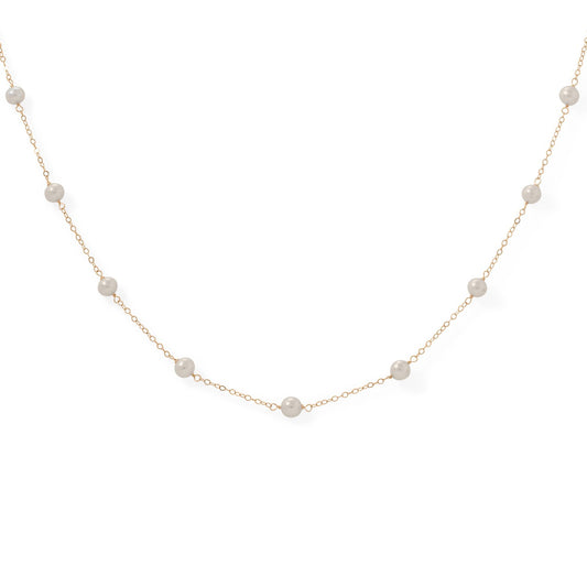 Gold-Filled 9 Cultured Freshwater Pearl 16" Necklace