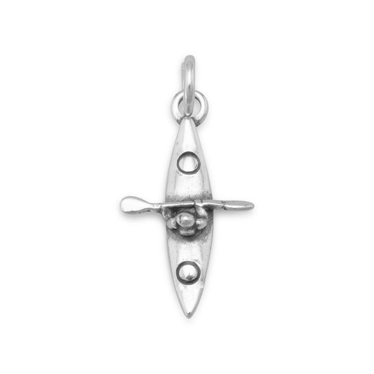 Authentic 925 Sterling Silver Kayaker Women's Charm for Bracelet or Necklace