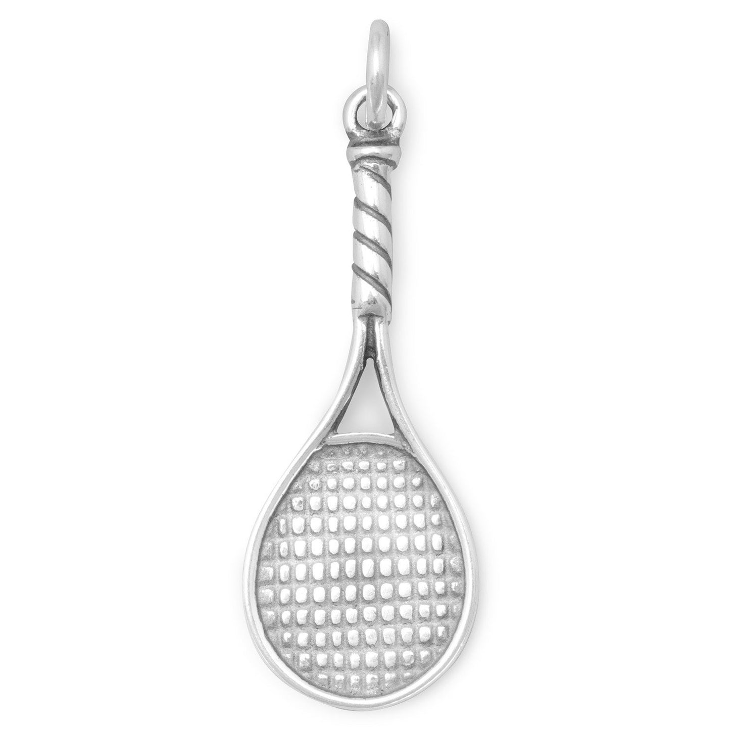 Authentic 925 Sterling Silver Tennis Racket Women's Charm for Bracelet or Necklace