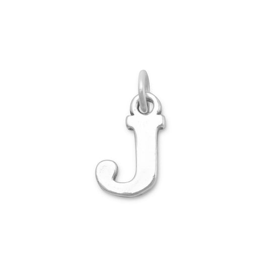 Authentic 925 Sterling Silver Oxidized Block Letter J Women's Charm for Bracelet or Necklace