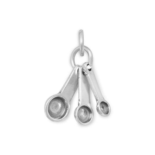 Authentic 925 Sterling Silver Measuring Spoons Women's Charm for Bracelet or Necklace