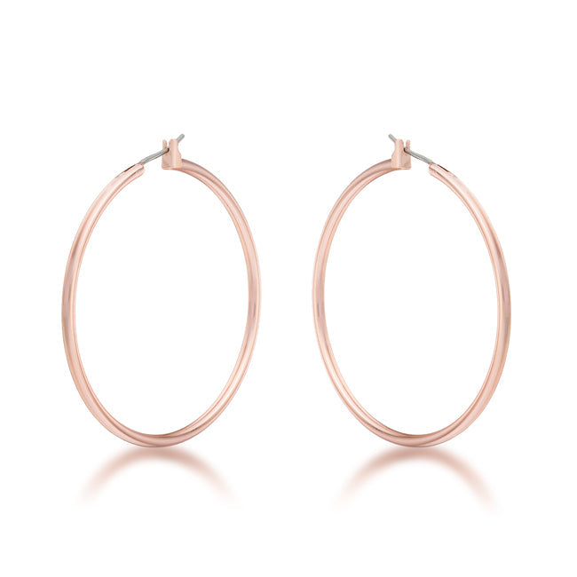 Rose Goldtone 45mm Round Hoop Earrings