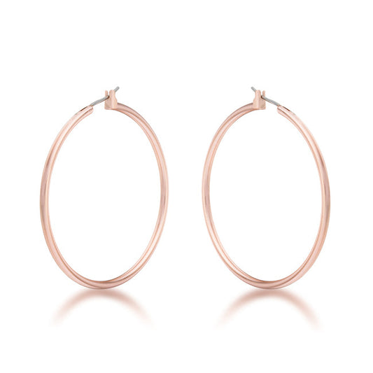 Rose Goldtone 45mm Round Hoop Earrings