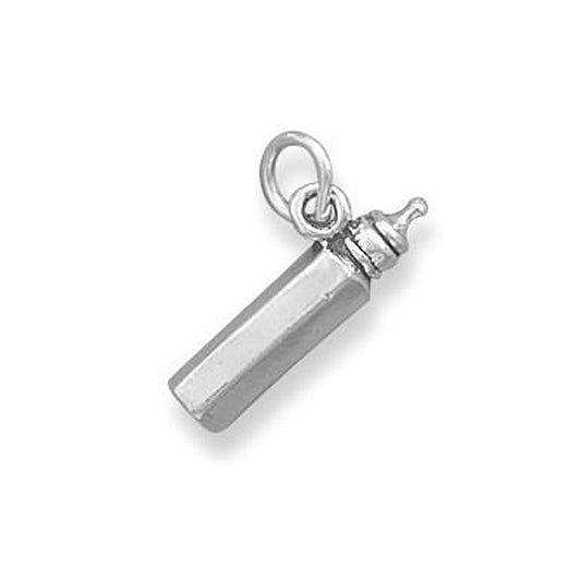 Authentic 925 Sterling Silver Baby Bottle Women's Charm for Bracelet or Necklace