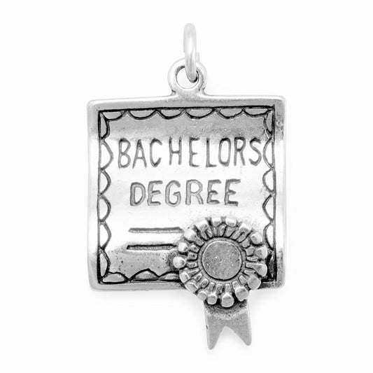 Authentic 925 Sterling Silver Bachelors Degree Women's Charm for Bracelet or Necklace