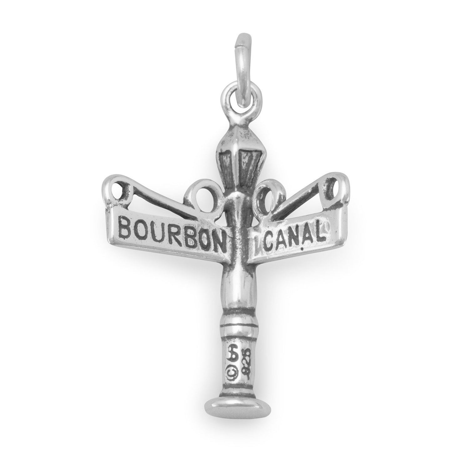 Authentic 925 Sterling Silver Bourbon/Canal Street Women's Charm for Bracelet or Necklace