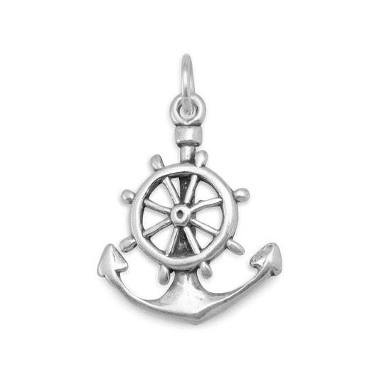 Sterling Silver Oxidized Mariners Cross Charm