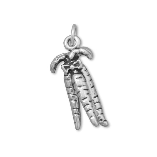 Sterling Silver Oxidized Bunch of Carrots Charm