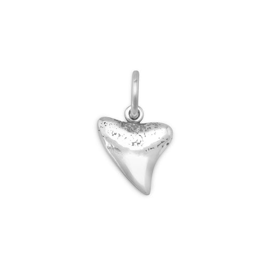 Authentic 925 Sterling Silver Oxidized Sharks Tooth Women's Charm for Bracelet or Necklace