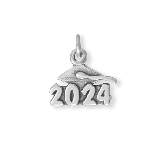 Authentic 925 Sterling Silver Great Grad! 2024 Graduation Women's Charm for Bracelet or Necklace