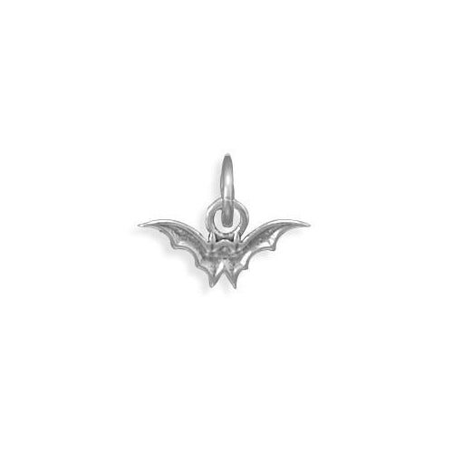 Sterling Silver Oxidized Bat Charm