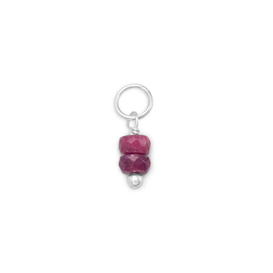 Corundum Rondell - July Birthstone Women's Charm for Bracelet or Necklace