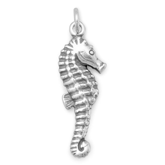 Authentic 925 Sterling Silver Seahorse Women's Charm for Bracelet or Necklace